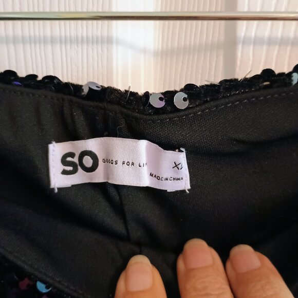 SO Goods For Life Purple Sequin Pants, Womens, XL, Wide Leg, Hi Rise, New - Picture 5 of 6